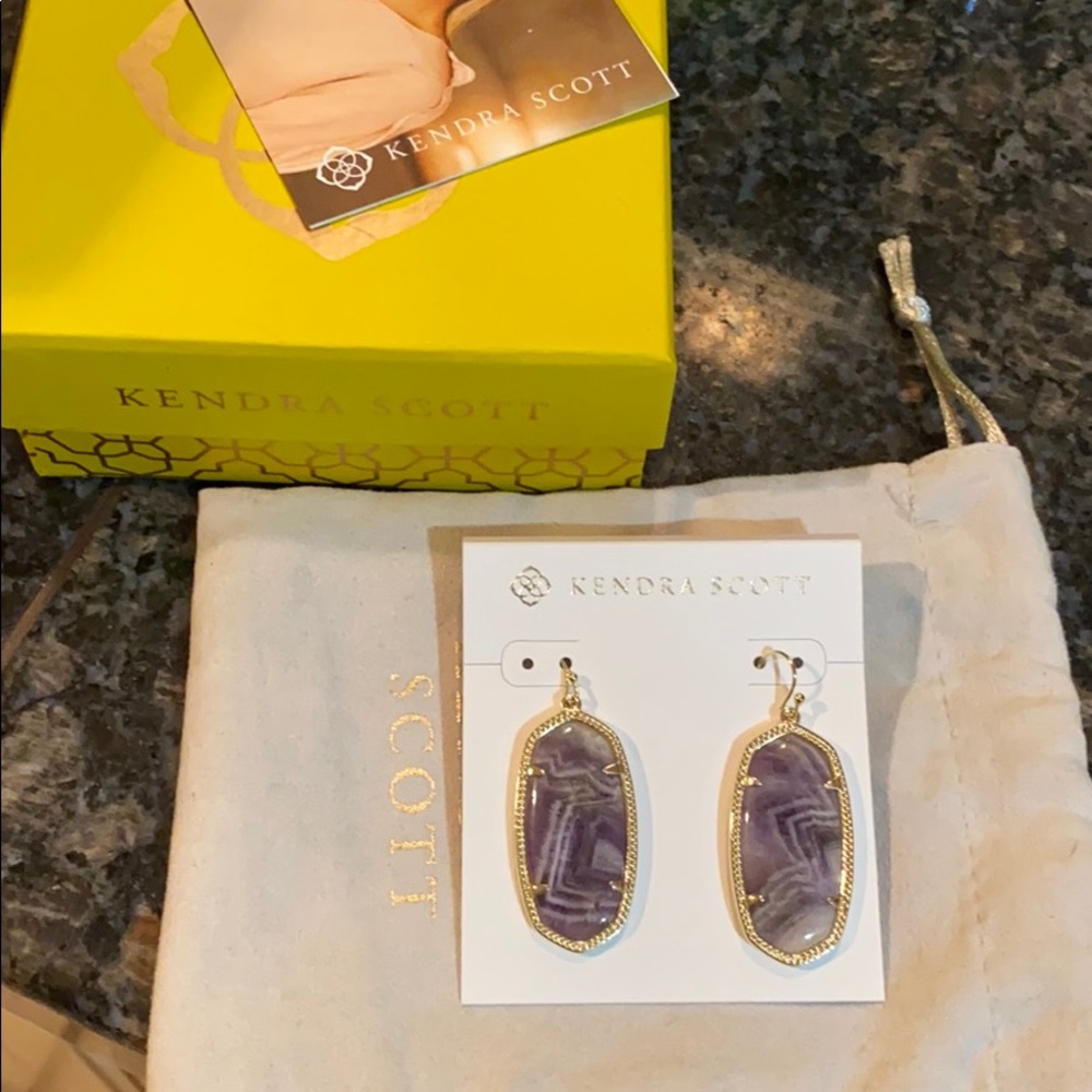 Kendra Scott Amethyst Chevron Elle earrings
